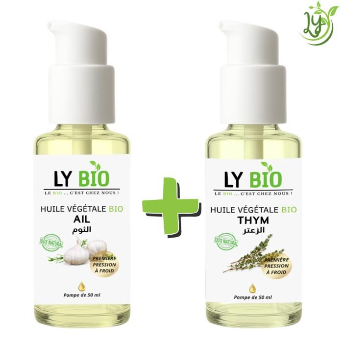 Huile - LYBIO - Pack Huile Ail et Thym 50ml - Nourrissant - Bio - Tous types de cheveux