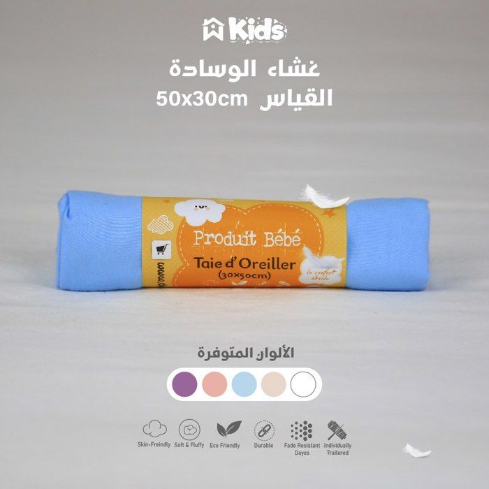 Taies oreiller - DWIRTY - 30x50 cm - Antiallergique - Microfibre - Bleu Glacier
