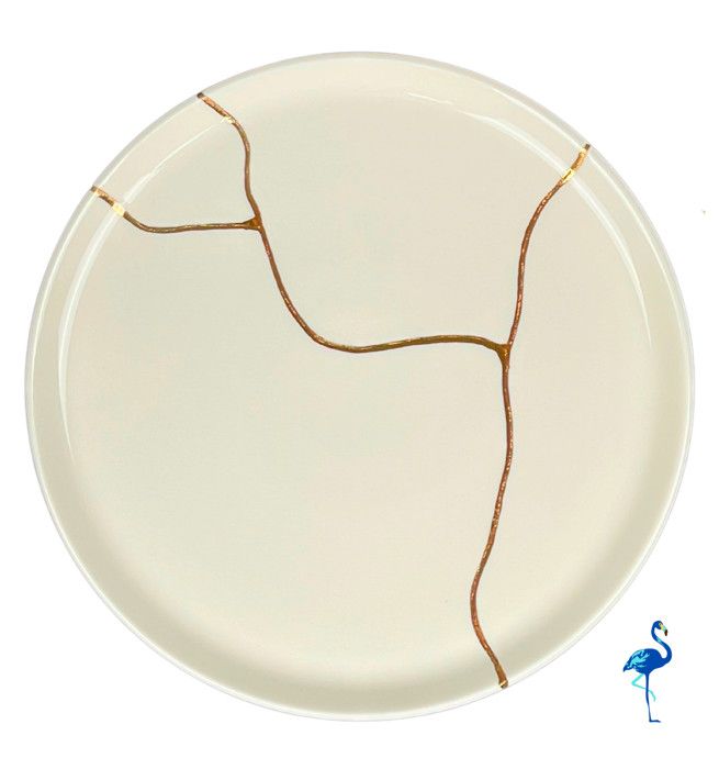 LOT DE 4 ASSIETTES PLATES SPIRITS GOLD 24CM