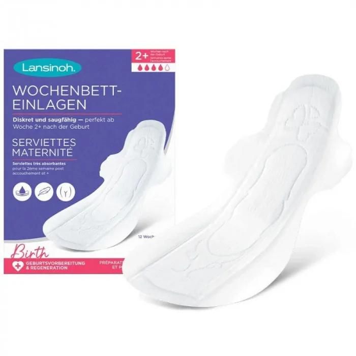 Serviettes Maternité - Lansinoh - Taille M - Extra-Absorbantes - Discrètes - Post-Partum