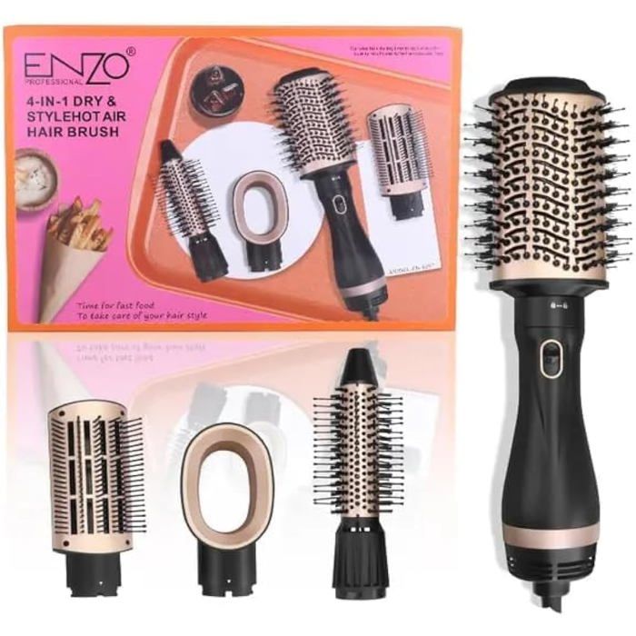 Brosse sèche-cheveux multifonctionnelle 4 en 1 Enzo, sèche-cheveux et