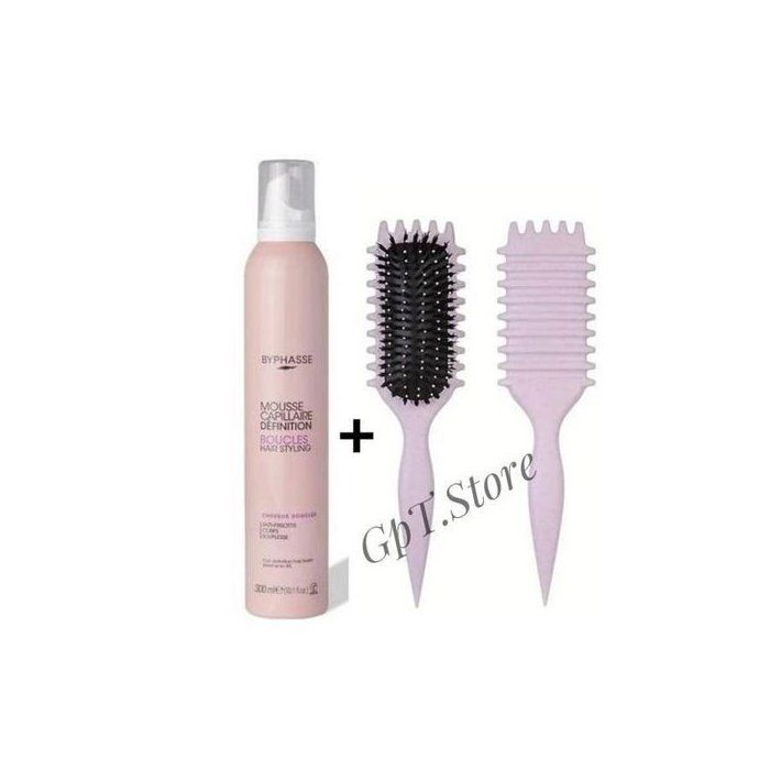 Byphasse Mousse Définition Boucles Anti Frisottis (300 ml) + 1 Curl Hair Brush