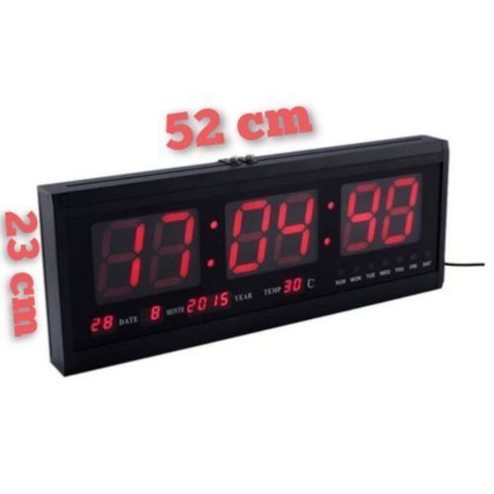Digital clock avec thermomètre calendrier réveil 52 cm/23