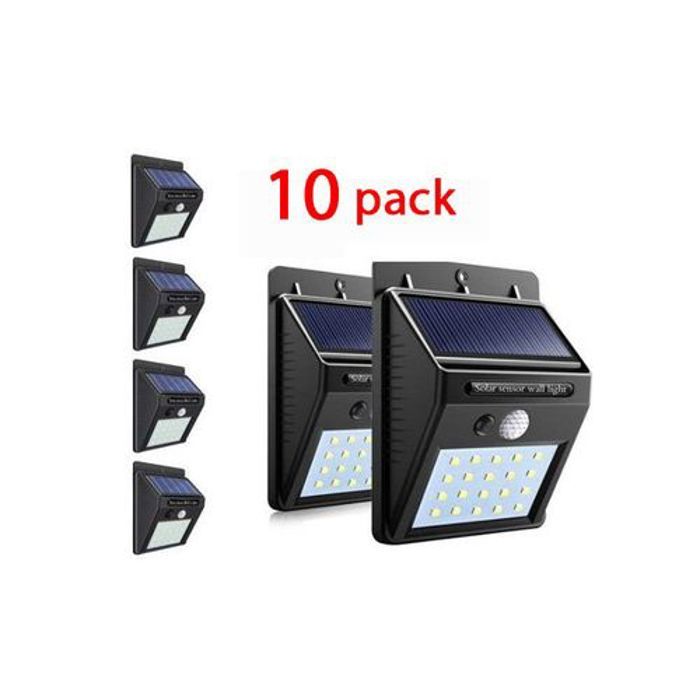 Lampe solaire - Non spécifié - Pack de 10 - 20 LED - Rechargeable - Étanche 6V