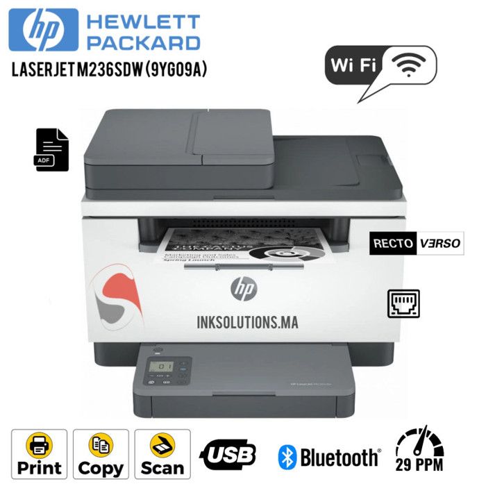 Imprimante Multifonction Laser Monochrome LaserJet M236sdw (9YG09A)