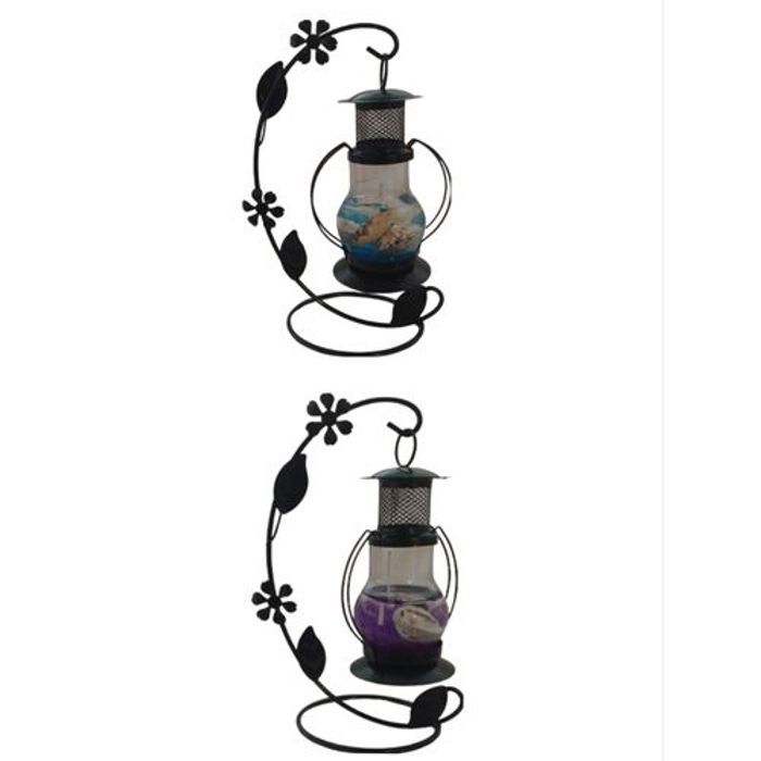 Chandelier - Lanterne en fer forgé - Multicolore - Vintage - 22 cm x 10 cm