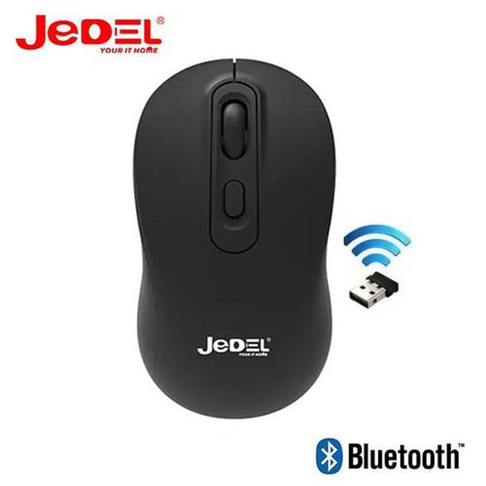 Jedel Souris Optique Sans fil Bluetooth et USB wirless 2.4Mhz 1600 dpi haute résolution pour ordinateur bureau et portable