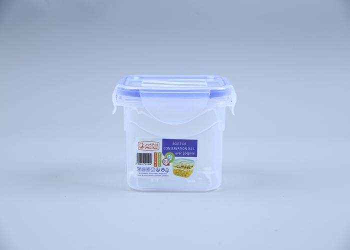 Boîte Carrée de Conservation 0,5L Transparente