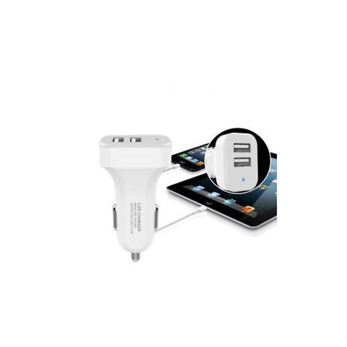 Chargeur Voiture - autoware - Double Port USB - 37W - Blanc - Charge Rapide