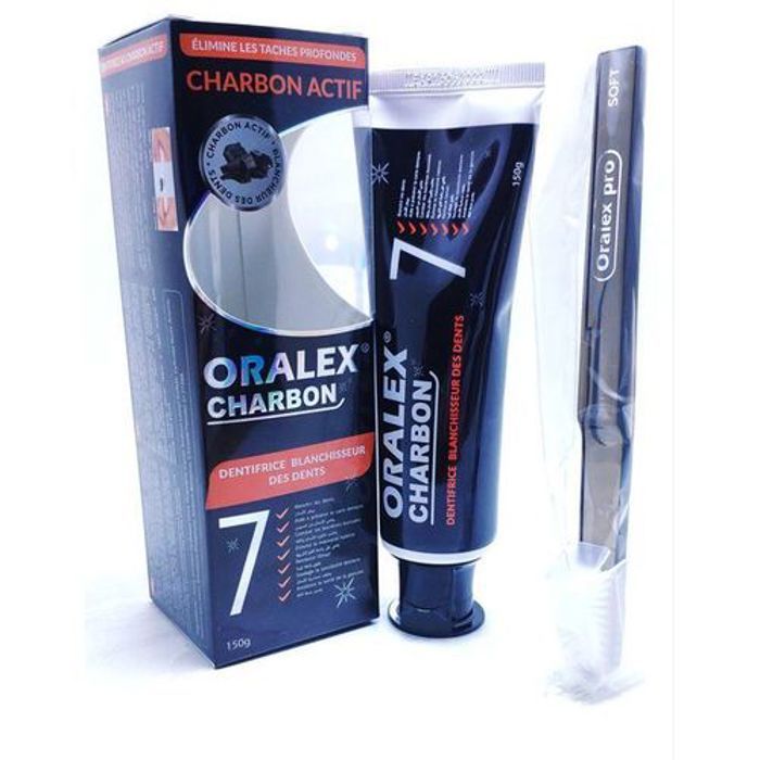 ORALEX Dentifrice blanchisseur des dents au Charbon actif 150g