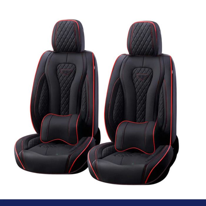 Housses de voiture - Caldos - Lux 1225 - Cuir de luxe - Noir et Rouge - Confort optimal
