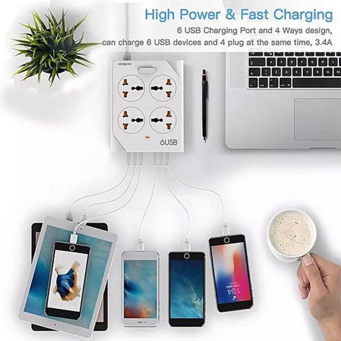 Autre 4 prises combo 6USB prise de charge de bureau 10A courant nominal