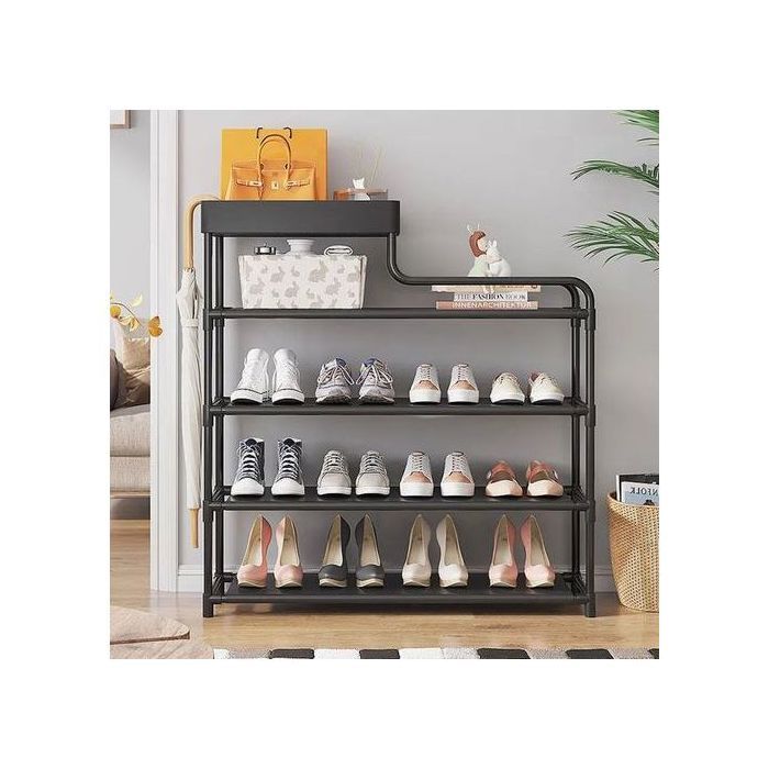 Etagères Meuble Entrée avec Boite de Rangement Chaussures Rangement 5 niveaux