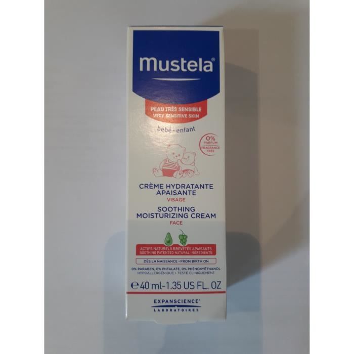 Crème Hydratante - Mustela - Peaux Sensibles - 40ml - Hypoallergénique - Pour Bébé