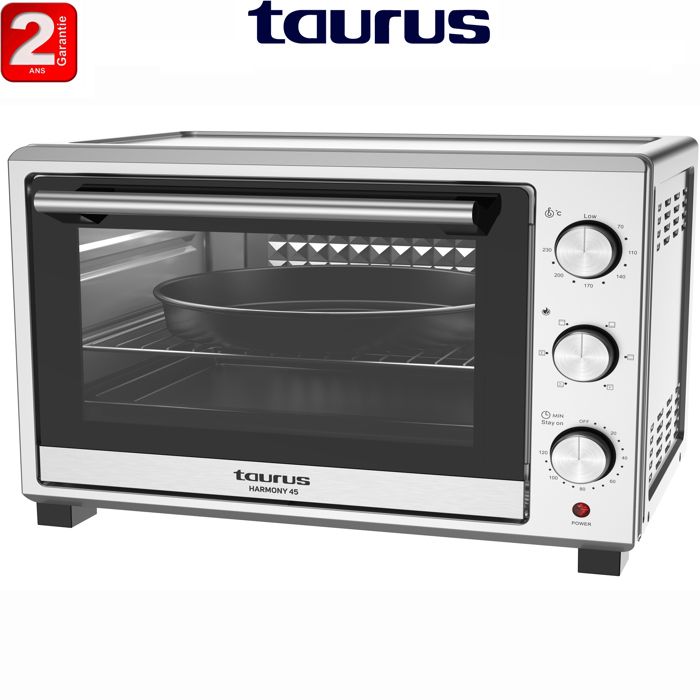 Four Electrique Inox HARMONY 45L ,double vitrage, lampe , Température jusqu'à 230C°, Convection - 2 ans de garantie