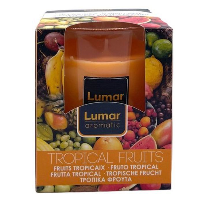 LUMAR AROMATIC Bougie parfumée – Fruits Tropicaux 28H- Lumar Espagne