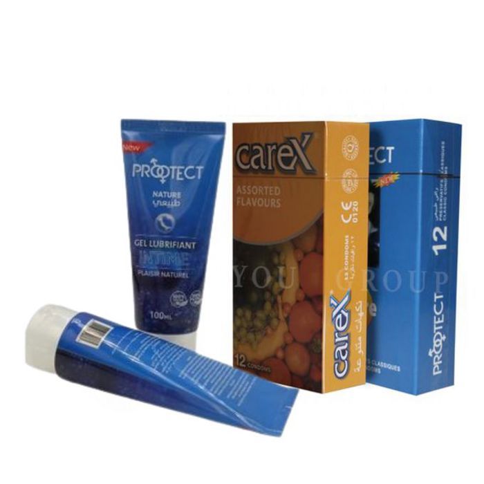 Carex PACK 2 BOITE DE 12 CONDOMS ARÔMATISÉ FRUITS +  NATURE  + GEL LUBRIFIANT NATURE170 PROTECT 80 ML