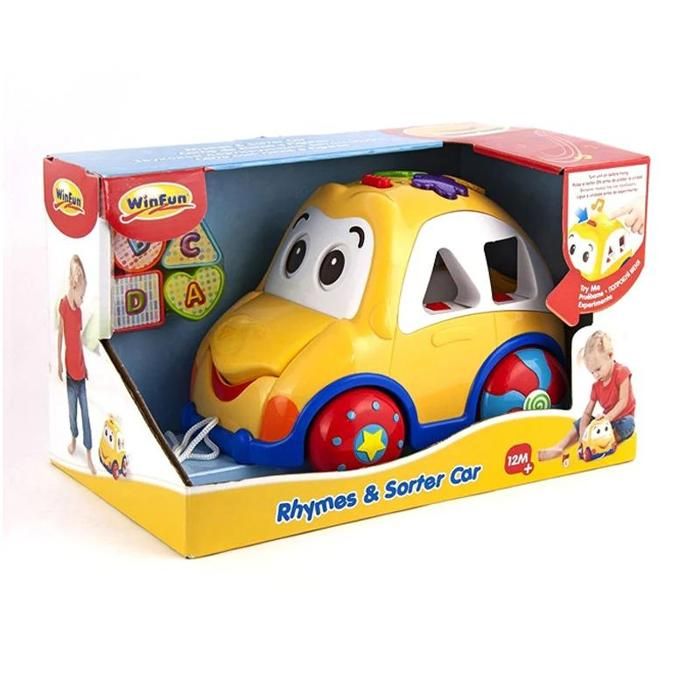 Coche à tirer - WinFun - 0659 - Jaune - Activités ludiques - Figures encastrables