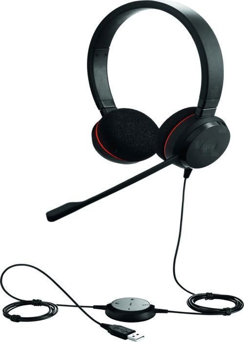 Casque professionnel - JABRA - Evolve 20 - Filaire - Suppresseur de bruit actif - Noir
