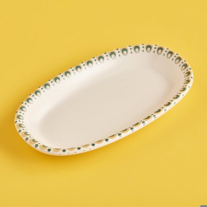 Assiette de présentation - Roby - 19x11 cm - Porcelaine - Ronde - Couleurs contrastées