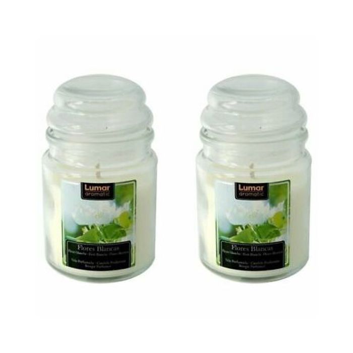 LUMAR AROMATIC Bougies Parfumées de fleurs blanches 11 X 6,8 cm // 30 heures