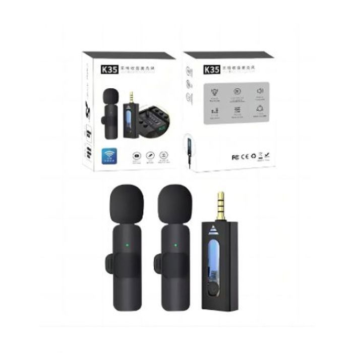 Microphone sans fil - K35 - Double microphone - Réduction de bruit - Compatible Smartphone - 3.5mm