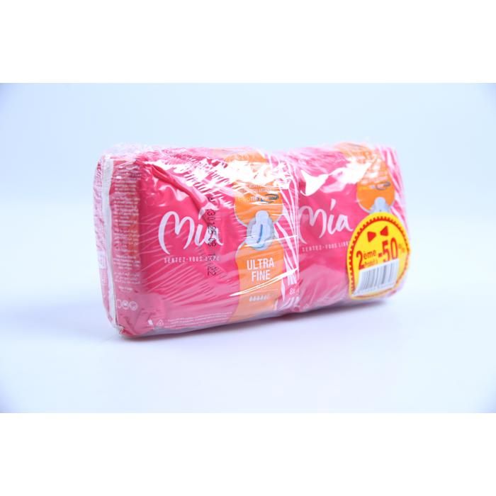Serviettes hygiéniques - MIA - Ultra Long - 8 unités - Barrière anti-fuites - Femme
