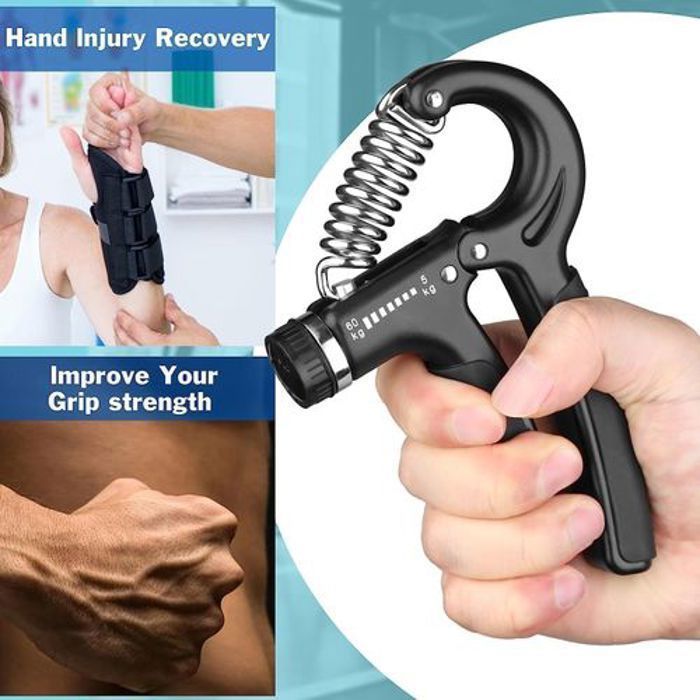 Exerciceur de force - Fitness - Main Poignet - Ajustable - Noir - Adulte Mixte