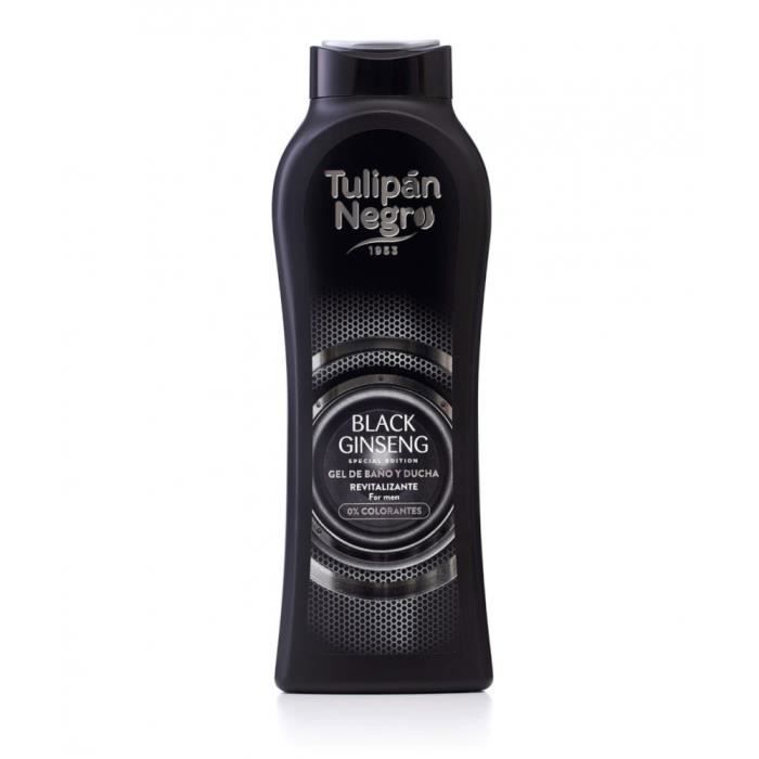 Gel douche - TULIPAN NEGRO - Ginseng Noir - 650 ml - Hydratant - Végan - Sans parabène