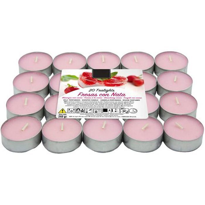 LUMAR AROMATIC Bougies fraises à la crème Pack de 20 Pcs // Bougies Parfumées