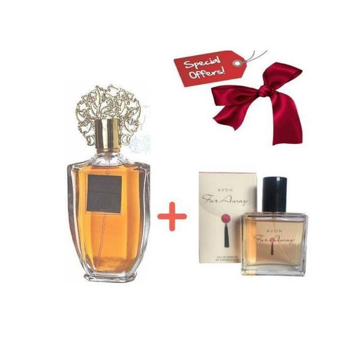 Pack Avon Far Away et Astoorat Al Oud : deux parfums pour femme.