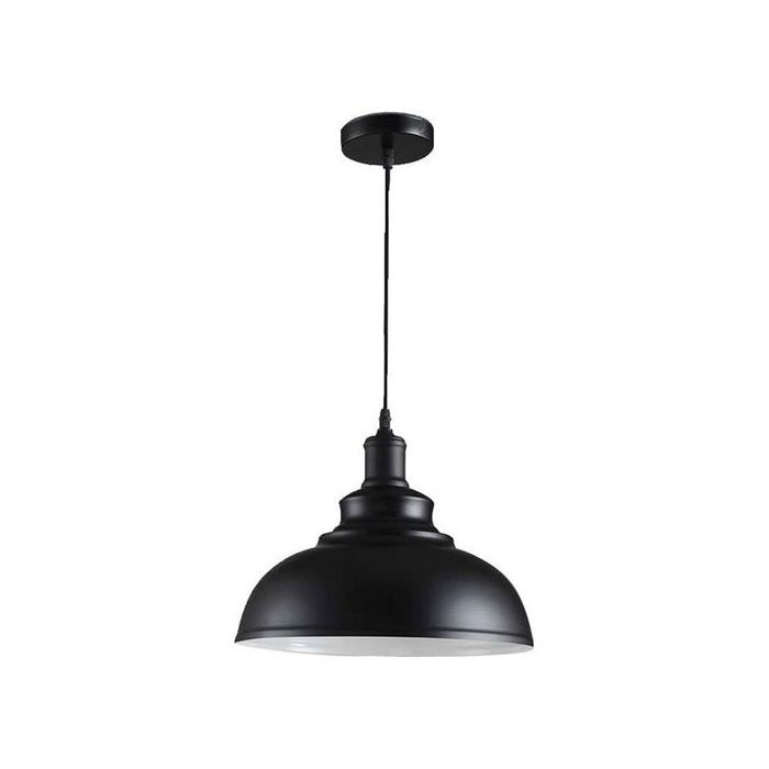 SUSPENSION INDUSTRIELLE NOIRE VINTAGE -E27-