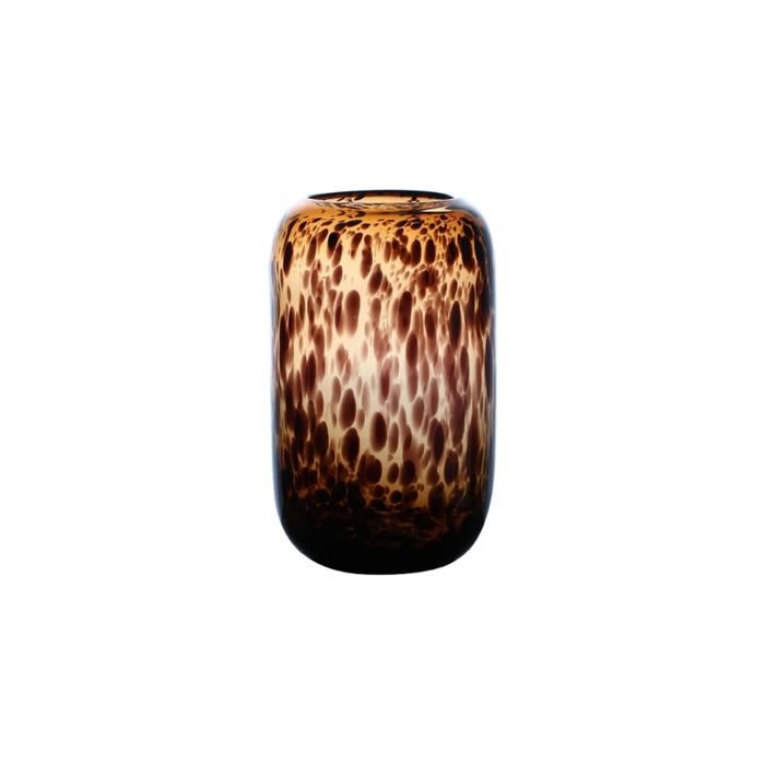 VASE EN VERRE MOAI VISAGE MARRON LONG 16x16x20cm