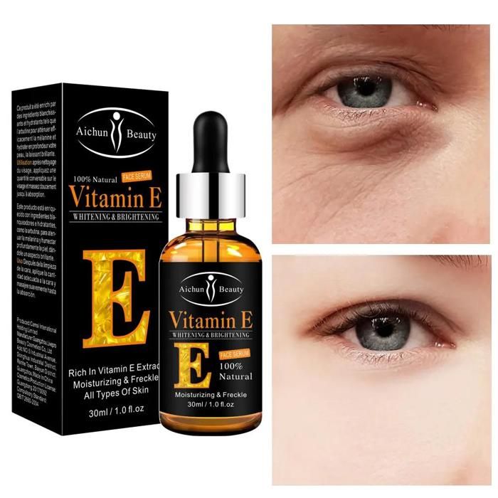 Sérum riche en vitamine E pour les yeux Anti-rides Anti-âge blanchissant éclaircissant les cernes 30ml