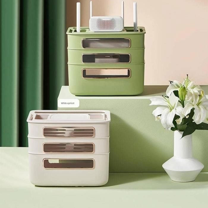 Boîte de rangement de bureau pour routeur wifi, pour salle de séjour (Couleur aléatoire)