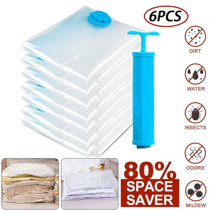 Vacuum Storage Bags Sacs de stockage sous vide 5 SACS + Pompe
