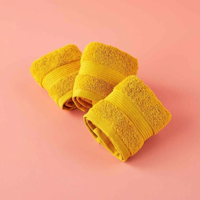Serviettes pour les mains - Bella Maison - Moutarde - 30x50 cm - 100% Coton - Lot de 3 pièces