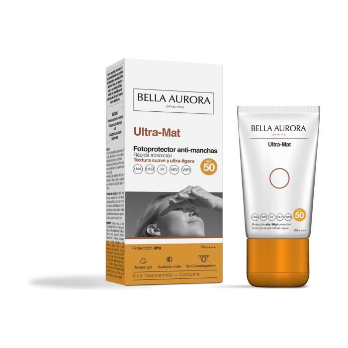 Crème solaire pharmaceutique ultra-mate SPF 50 - BELLA AURORA - Anti-taches - Waterproof