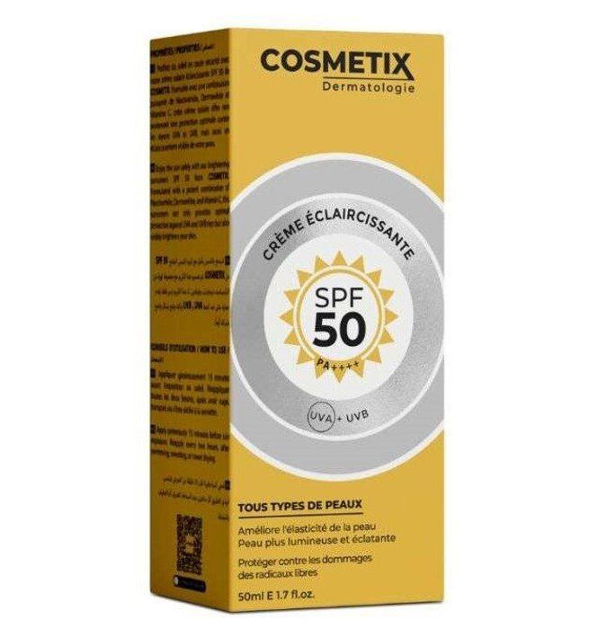 Crème Éclaircissante - COSMETIX - SPF 50+ - Niacinamide 4% - Dermawhite 2% - Vitamine C 0,2%