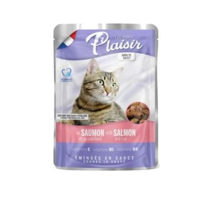 Plaisir  Cat Wet Food Pouch Adult Sterilised Salmon 100g