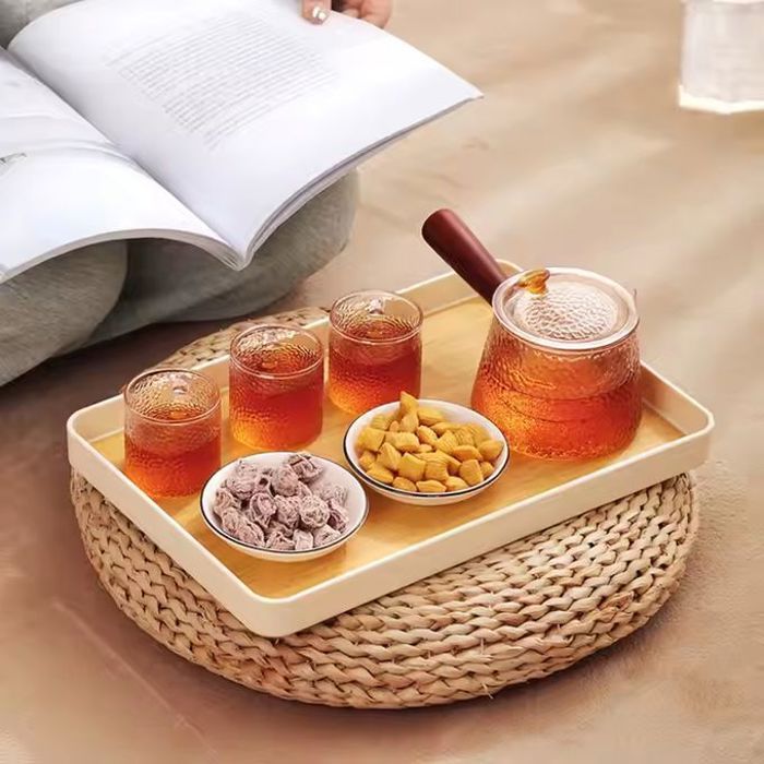 Ensemble de 3 plateaux de service design - Style bois rustique pour camping et maison