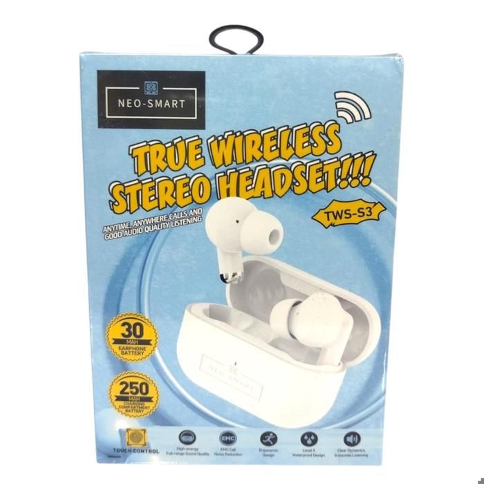 WIRELESS STEREO HEADSET 250 MAH TWS-S3
