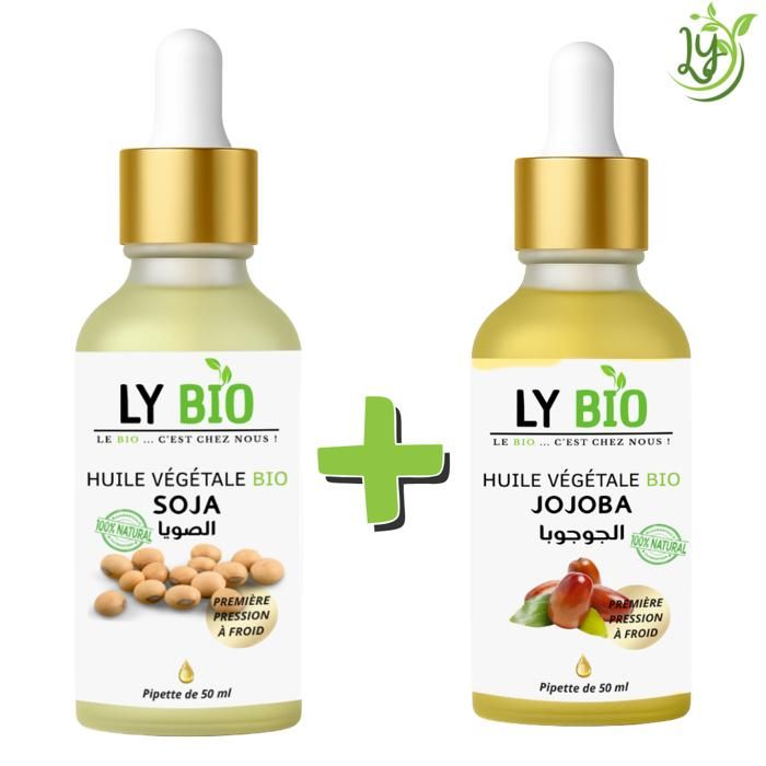 LYBIO PACK HUILE SOJA 50ML - PIPETTE + HUILE JOJOBA 50ML - PIPETTE