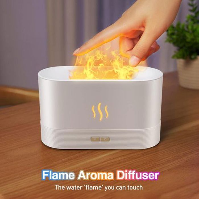 Diffuseur d'arômes à flamme colorée, humidificateur, 180 ml, 7 couleurs de flamme améliorées