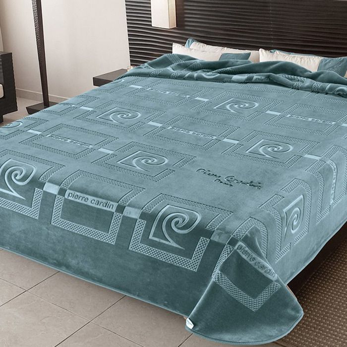 Couverture de Lit en Polaire Chaud – Pierre Cardin 220X240 CM Couleur : LAGUNA