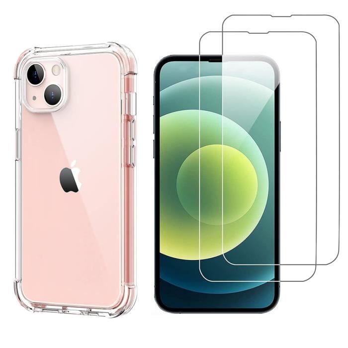 Stötsäker skal för iPhone 13 MINI och 2 härdade glasfilm skärmskydd Phonillico®