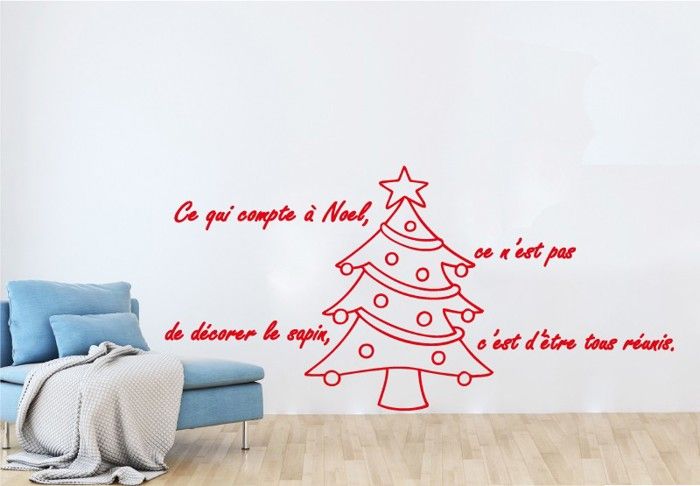 sticker sapin de noel dicton text Décoration vinyle Déco Autocollant