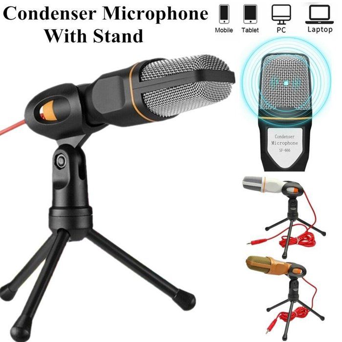 Microphone à condensateur stéréo pour PC, chat, chant, karaoké