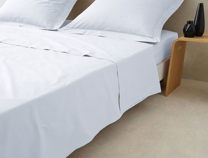 Drap - LINVOSGES - 270x310 cm - Percale - Blanc - 80 fils/cm2
