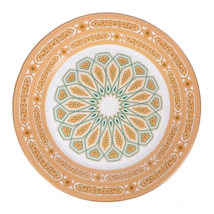 Assiette - ZOLIGHA - Moyenne - Céramique - Motif géométrique - Compatible lave-vaisselle - 26cm